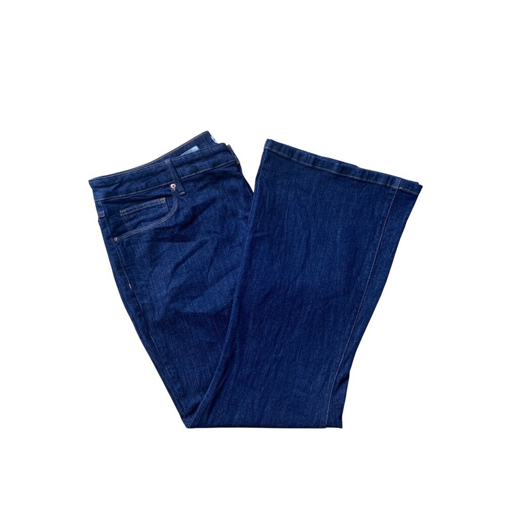 Ava & Viv Womens High Rise Dark Blue Denim Jeans Flare Stretch Plus Size 24 - Picture 7 of 14